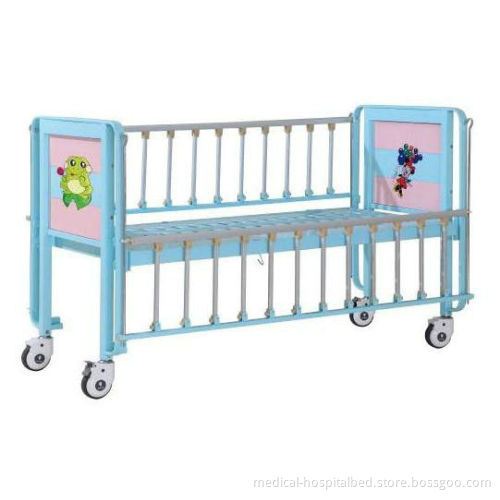 Children Patient Bed , Pediatric Bed With Enameled Steel Side Rails
